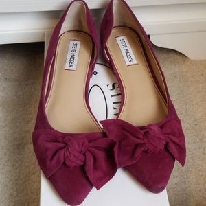 Burgundy Suede Steve Madden Flats